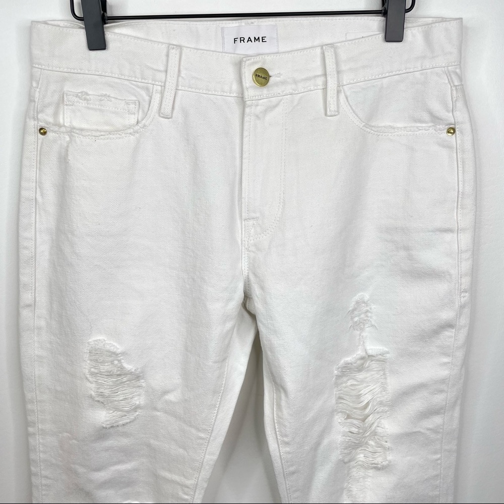 FRAME NWOT Le Garçon Straight Leg Distressed Rolled Cuff Boyfriend Jeans SZ 25 - Picture 7 of 15